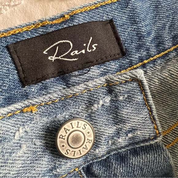 Rails Jesse Vintage Daisy Flowers Blue Jean Distressed Cutoff Shorts Size 28 - Picture 6 of 17